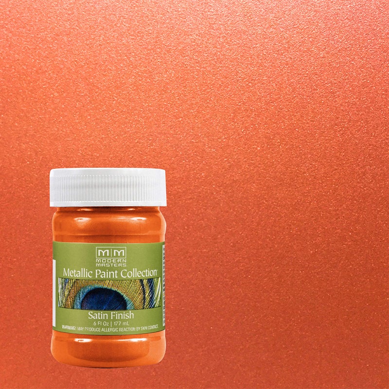 Modern Masters 6 oz Modern Masters ME702 Burnt Orange Metallic Paint Collection, Satin Water-Based Decorative Metallic Paint - Image 2